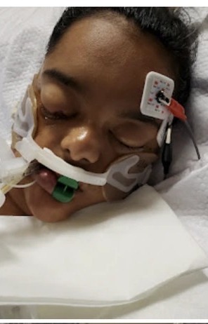 Danielle in the ICU.